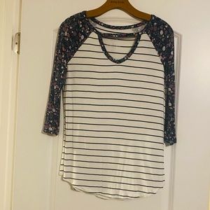 Flower & Stripe Top (S)